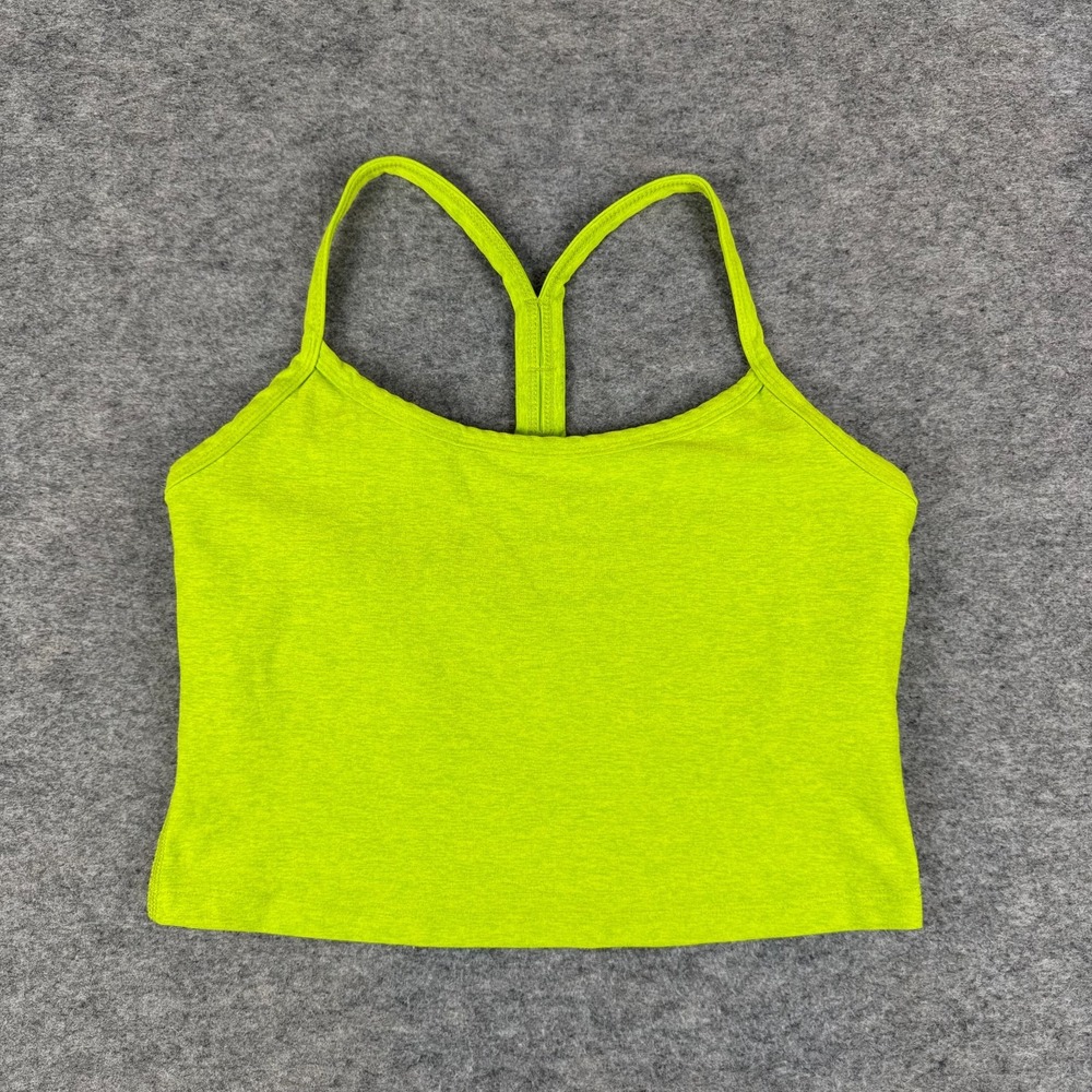 Beyond Yoga Spacedye Slim Racerback Cropped Tank Electric Lime Womens Medium M